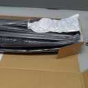 MAYOLIAH Indoor Room Divider 2 Large Panels on Wheels, 142W x 75H Rolling Privacy Screen W/Cover Strip, Portable Wall Divider for Home Office Partition, Black