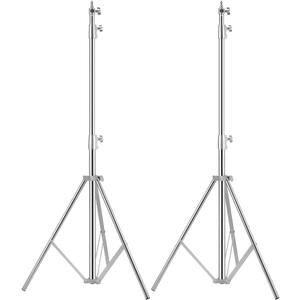 Heavy Duty Light Stand Tripod Stand for Photography, 9.19 Feet/2.8m Stainless Steel Light Tripods for Softbox, Speedlight, Strobe Light, Umbrella - Pack of 2