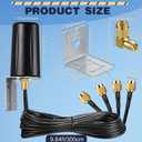 FairySandy 5 Pcs 5G Mobile Antenna 4x4 MIMO Omnidirectional LTE External Antenna with SMA Male to Female Right Angle Adapter for Boosts Performance of 5G Routers Gateways Hotspot Home Internet