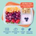 Bentgo Easyboxes - Original Stackable Lunch Boxes - Reusable 3-Compartment Food Containers for Kids and Adults - Bento Lunch Box for Meal Prep, School, & Work - BPA Free (Classic (10-Pack))