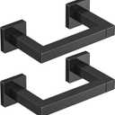 FEILERN Toilet Paper Holder, 2 Pack Wall Mounted Post Pivoting Square Tissue Holders Roll Holder Hangers for Bathroom, Commercial Toilet Paper Dispenser, Matte Black