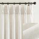 Pinch Pleat Cafe Curtains 45 inch Length Linen Pinch Pleat Curtain for Kitchen Thick Linen Cottage Core Sheer Curtain Light Filtering Privacy for Kitchen/Cafe Small Window Back Tab Drape (40"W x 45"L (Pack of 2))