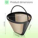 GoodCups 2-Pack Reusable #4 Cone Coffee Filters for Cuisinart 1014 Cup Brewers (DCC-3200, DCC-1200, DCC-3400) & Ninja Coffee Makers, Stainless Steel Mesh, Permanent, Dishwasher-Safe