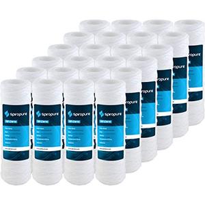 SpiroPure SP-CW10 10x2.5 10 Micron String-Wound Polypropylene Sediment Water Filter Cartridge SWC-25-1010 CW-F 155186-43 (Case of 4)