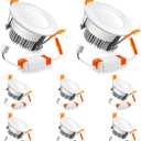 LEDLightsWorld 2 Inch LED Recessed Lighting Dimmable Downlight, 3W(35W Halogen Equivalent), 3000K Warm White, CRI80, Ceiling Light with LED Driver (8 Pack)