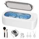 Ultrasonic Jewelry Cleaner Machine: 48KHz Ultra Sonic Cleaner for Jewelry,Eyeglass,Rings,Watch Band,Dentures,with Dual Cleaning Modes,350ML 304 Stainless Steel Tank,Gift for Wife,Mom,Daughter, White