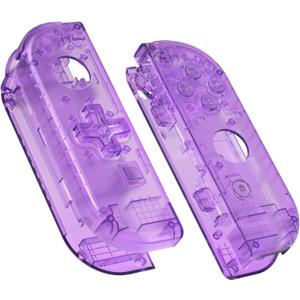 eXtremeRate Clear Atomic Purple Joycon Handheld Controller Housing (D-Pad Version) with Full Buttons, DIY Replacement Shell Case for Nintendo Switch & Switch OLED Joy-Con Console Shell NOT Included