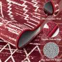 Wonnitar Moroccan Washable 3x5 Rug for Living Room, Non-Slip Chrisrmas Rug for Entryway, Low Pile Soft Farmhouse Area Rug for Bedroom Entry Kitchen Basement (Red,3'x5')
