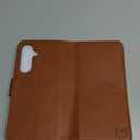 SUANPOT Compatible with Samsung Galaxy S25 Wallet case with RFID Blocking Credit Card Holder, Flip Book PU Leather Protective Cover Women Men for Samsung S25 Phone case Light Brown