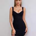 EYNMIN Summer Mini Dress Sleeveless Sweetheart Neckline A Line Short Going Out Dresses for Women 2025 (Black, L)