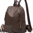 Womens Backpack Purse Leather Anti-theft Large Fashion Designer Travel Backpack Bag Men's Backpack Shoulder Bags, A-brown