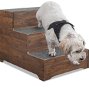 beeNbkks Dog Stairs Furniture, Extra Wide Wooden Pet Steps for Medium Large Dogs and Cats, Non-Slip Pet Ladder for Elderly Injured Pets Short Legged Puppy to Reach Couch Sofa High Bed Windowsill