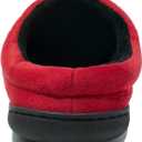 NewDenBer Men's Warm Memory Foam Suede Plush Fleece Lined Slip on Indoor Outdoor Clog House Slippers (Red)
