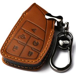 Car Key Fob Cover, Soft Full Protection Key Case Shell Compatible with 2022-2025 Chevrolet Silverado 1500 GMC Sierra 1500, 2024 2025 Silverado Sierra 2500HD 3500HD Smart Key Protector (B-Brown)