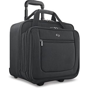 Solo New York Rolling Case with Wheels - Roller Laptop Bag, Wheeled Briefcase for Women & Men, Carry On Size for Travel, Fits 17.3" Computer - Bryant, Black