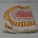 Lukinbox Boho Bathroom Runner Rugs with Fringes, 2x6 Oval Sun Washable Hallway Runner Rug, Extra Long Soft Non-Slip Rainbow Area Rug for Kitchen Laundry Room Entryway (Orange)