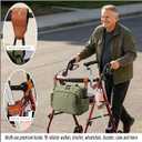 Adjustable Walker Hooks, Easy Install Anti-Drop Hooks for Stroller, Wheelchair, Scooter, Cane, Rollator, Rolling Cart, Luggage Straps, 2Pcs BRN