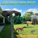 2026 Upgraded Solar Ultrasonic Animal Repellent, 2 Pack IP65 Waterproof Sonic Deer Deterrent, Motion Activated Outdoor Repeller to Keep Cats, Squirrels, Raccoons, Skunks & Dogs Away from Garden, Yard