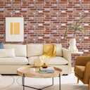 Commomy Faux Brick 3D Wall Panels - 12 pcs of 22.8" x 11.8" - Thin UrltraLight PVC Peel and Stick Tile Retro Brick Printable for Kitchen,Bedroom, Living Room,TV BackgroundCovers 22.48 sq.ft
