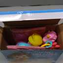 No Hole Bath Toys for Kids Ages 1-3, 8 Pcs Girl Bath Toys with Storage and Net, Sealed & Squeezable & Float on Water