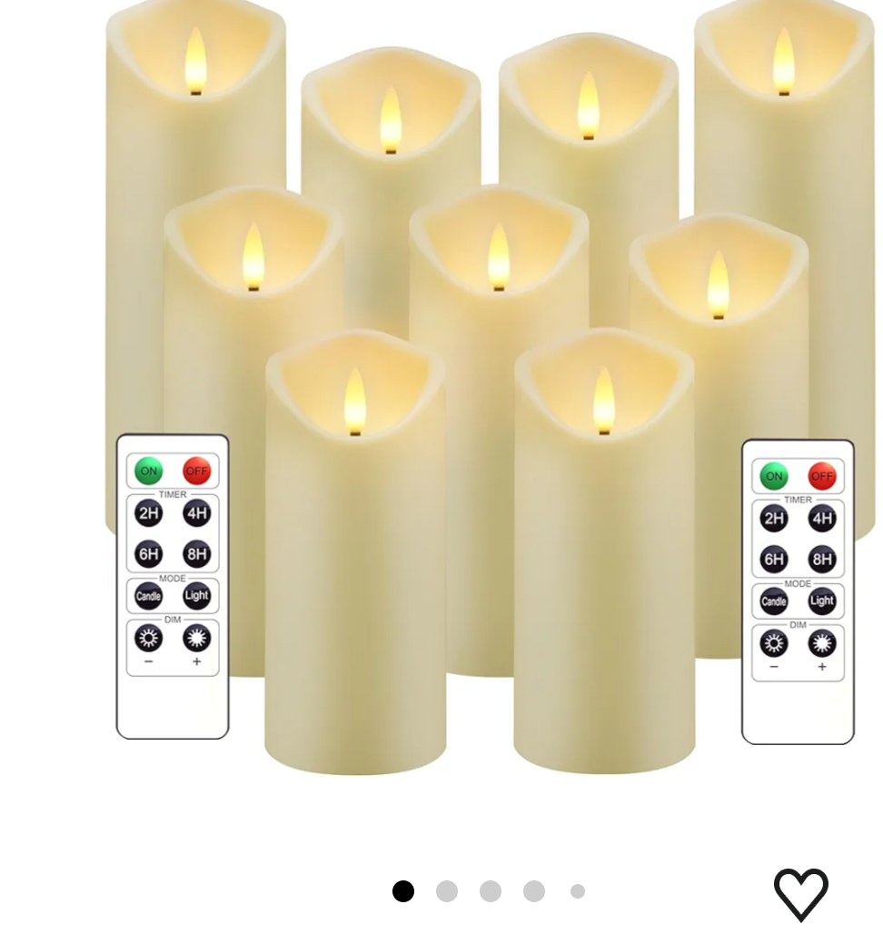 kakoya Flickering Flameless Candles, Battery Operated Acrylic LED Pillar Candles with Remote Control and Timer,Set of 9 (Ivory)