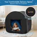 OUTREE Sensory Tent 47 * 47 * 47 in, Black Print, Sensory Room for Kids with Autism, Pop Up Play Tent