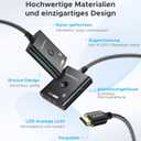 HDMI Switch 2 in 1 Out 4K@60Hz, WARRKY [3.3ft Fixed Braided HDMI Cable, Aluminum Case, HDCP 2.2] Bidirectional 2x1 Switcher (Not Splitter) Compatible for PS5/4, Nintendo Switch, FireStick Black