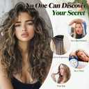 Aisaide Clip in Hair Extensions, 4PCS 16 inch Curly Hair Extensions Short Curly Lace Weft Extension Clip Ins Invisible Natural Hairpieces for Women,Ombre Chocolate Brown