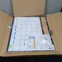 JILoffice Magnetic Calendar Whiteboard & Bulletin Corkboard Combination, Combo Board 24 x 18 Inch, Black Aluminum Frame Wall Mounted Board for Office Home and School with 10 Push Pins