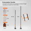 CLEANHOME Tile Tub Scrubber Brush with 3 Different Function Cleaning Heads and 56" Extendable Long Handle-No Scratch Shower Scrubber for Cleaning Bathroom Kitchen Toilet Wall,Bathtub,Sink,Grey