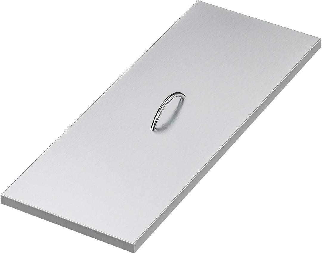Stanbroil Fire Pit Burner Pan Cover 33" x 13", Fits 30 x10 Inches Drop-in Burner Pan, Stainless Steel