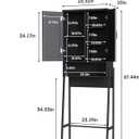 Over The Toilet Storage Cabinet with 2-Door Design Bathroom Organizers and Storage with Anti-Tip Device Over Toilet Organizer with Shelves for Bathroom,Restroom,Laundry Black, 23.46" X 9.96" X 67.28"