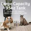 Veken Innovation Award Winner Stainless Steel Cat Water Fountain, 95oz/2.8L Automatic Pet Fountain Dog Water Dispenser with Replacement Filters & Silicone Mat, Gifts for Christmas, Cats, Dogs (Silver)