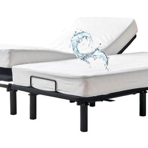 Bamboo Viscose Cooling Split King Mattress Protector for Adjustable Bed Waterproof Soft Breathable Fitted Matress Cover Pad