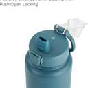 Manna Push Stainless Steel Bottle with Push-open Locking Lid and Sipping Spout - 40 Oz - Indigo Powder Coat