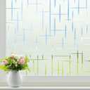 Homein Window Privacy Film Frosted Glass Window Film, Static Cling UV Blocking Decorative Window Clings, Removable Vinyl Door Coverings for Home Office, Cross Pattern, 23.6 x 78.7 inches