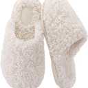 RockDove Women's Twirl Fleece Cozy Scuff Slippers with Memory Foam, Indoor Non-Slip Rubber Sole, Gift-Ready House Shoes