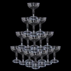 100 Pcs Plastic Champagne Coupe Glasses for Parties, 5 oz Disposable Champagne Glasses Unbreakable Acrylic Martini Glasses Clear Margarita Glasses for Wedding, Birthday