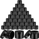 SATINIOR 36 Pieces 2 oz Plastic Jars with Lids Wide Mouth Airtight Reusable Container Acrylic Cosmetic Small Jars for Lotions Ointments Travel Toiletries Creams Make up Storage(Opaque Black)