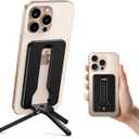 elitehood Mini Magnetic Tripod for iPhone 12/13/14/15/16 & Magsafe Cases, Travel iPhone magnetic Stand for Airplane, Aluminum Portable Small Phone Tripod with Strong Magnet and 1/4" Screw Mount, Black