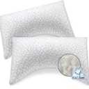COZSINOOR Side Sleeper Pillows King Size Set of 2 for Sleeping - Crescent Adjustable Shredded Memory Foam Pillows 2 Pack, Cooling Bed Pillow for Back and Stomach Sleepers, Breathable Washable Cover
