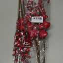 Valentines Day Tree Topper Decorations,6 Pcs Valentine Floral Picks Artificial Flowers with Red Heart and Pink Berry for Galentines Day Tree Ornaments Wedding Holiday Party Home Decor