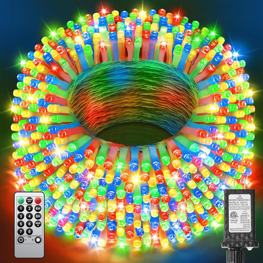 355FT Multicolor Christmas Lights Outdoor,900 LED Extra Long String Lights Waterproof Timer & Memory 8 Modes Dimmable Plug in Fairy Lights for Tree Patry Holiday Indoor Decorations