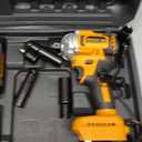 Brushless Impact Wrench 3-in-1 500N.m(369Ft-lbs) Torque Wrench 1/2 Drive with 2x2.0Ah Batteries, 8 Drill Bits, 6 Screwdriver Bits, 4 Sockets, Cordless Impact Gun for automotive Repair and DIY