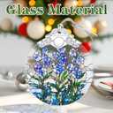 5 x Christmas Ornaments: Stained Glass-Style July Birth Flower Ornament  Christmas Tree Decorations, Holiday Party Gifts, Mother's Day & Birthday Gifts for Women, Mom & Grandma | Birth Flower Gift (November)