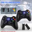 Gamrombo 2 Pack Replacement for Xbox 360 Controller, Wireless Controllers Gamepad Upgraded Joystick Compatible with 360 & Slim, Windows 11/10/8/7 PC Controller - INCOMPATIBLE with Xbox One/Series