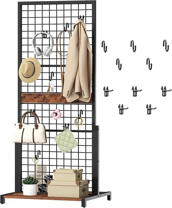 HOOBRO Gridwall Panel Units 5.6' x 2.1' Ft, Movable Grid Display Rack