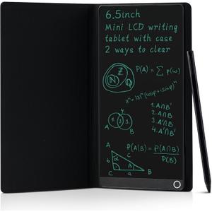 LCD Writing Tablet for Adults: 6.5 Inch with Leather Case Full Screen Reusable Digital Notepad Portable Use for Office Study Teaching