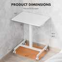 Sweetcrispy Mobile Rolling Desk, Small Standing Desk with Wheels, 19"D x 26"W x 43"H