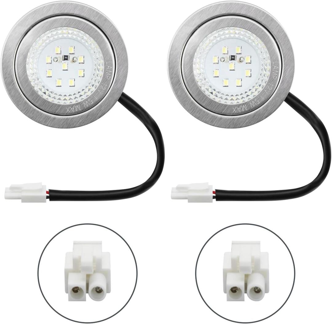 12V DC 1.5W Range Hood Lights with EL Socket, 2Pack Hole Closet Stove LED Light Recessed, Bright White Kitchen Range Hood Light Bulbs Replacement, 6500K (EL Socket-Male-Transparent)